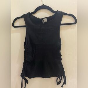 H&M Black Ruched Tank Top